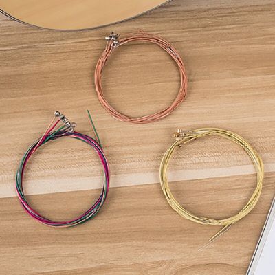 ‘【；】 Folk Guitar Strings Brass Strings Red Copper Color Strings Independent Packaging Instrument Accessories