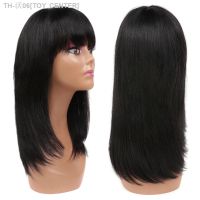 Straight Human Hair Wigs With Bangs Remy Brazilian Cute Bob Cut Human Hair Wig 100 Natural Bob Bangs Wig [ Hot sell ] TOY CENTER