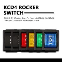 Rocker Switch 3 Position 110V 220V 250V 6Pin ON OFF Three 16A 20A 6 Pin Selector LED 20A Rocket 22mm KCD4 Swith Swich With Light