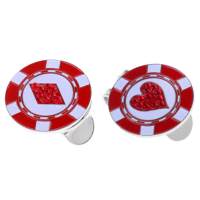 Bens Store 2pcs Portable Durable Magnetic Red Golf Hat Clip with Ball Marker for Golfer