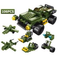 6in1 NEW Military Off-Road Vehicle Mini War Car Loader Truck Classic Model Building Blocks Sets Bricks Toy City Building Sets