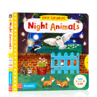 English original genuine first explorers night animals childrens enlightenment science popularization animal exploration picture book mechanism operation activity cardboard toy book parent-child reading small Explorer Series