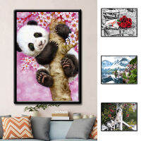 Panda ภูมิทัศน์ DIY ภาพวาดสีน้ำมันโดยตัวเลขชุดระบายสีผนังห้องสำนักงาน DecorDiy ดิจิตอลภาพวาดสีน้ำมันภูมิทัศน์แพนด้ามือวาดภาพวาดตกแต่งบ้าน Frameless