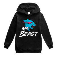 [ในสต็อก] Mr Beast Lightning Cat Hooded Sweatshirt ฤดูใบไม้ผลิฤดูใบไม้ร่วงแขนยาวเสื้อผ้าเด็กน่ารักพิมพ์ผ้าฝ้าย + โพลีเอสเตอร์ Hoodie สำหรับเด็กชายหญิง