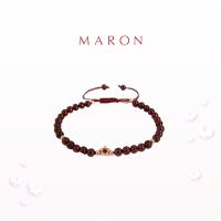 MARON - สร้อยข้อมือ (เชือกถัก) X อัญมณีมงคล เสริมดวงประจำวัน | My Lucky Stars Bracelet with Red Garnet &amp; Red Garnet เงินแท้ พลอยแท้ ชุบทองชมพู Rose Gold