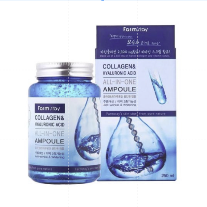 [FARMSTAY] Collagen Hyaluronic Acid All In One Ampoule 250ml Lazada