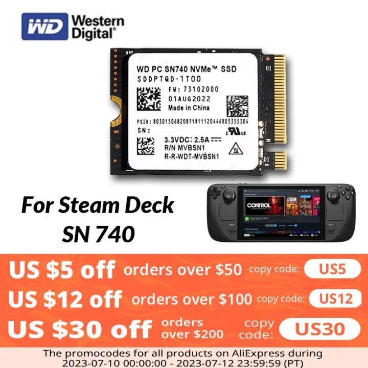 WD SN740 1TB SSD 2230 steamdeck アダプタ付き-