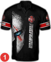 2023 new arrive- Customized firefighter half sleeve 3D all over print polo shirt size s-5xl