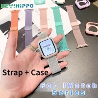 【คุณภาพสูง】สายนาฬิกาข้อมือสแตนเลสสําหรับ Apple Watch Band 44 มม. 40 มม. 38 มม. 42 มม. + เคสอุปกรณ์เสริม Iwatch Series 6 5 4 3 Se 40