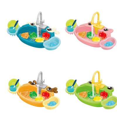 Kitchen Sink Toy Set Dishwasher Play Kitchen Kit Upgraded Automatic Faucets Tableware Accessories Role Play Sink Set Gifts for Kids Boys Girls Toddler biological