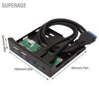 Superage อะแดปเตอร์ฮับ Usb3.0 3.5 นิ้ว ความเร็วสูง 4 พอร์ต สําหรับ Pc Desktop Floppy Bay