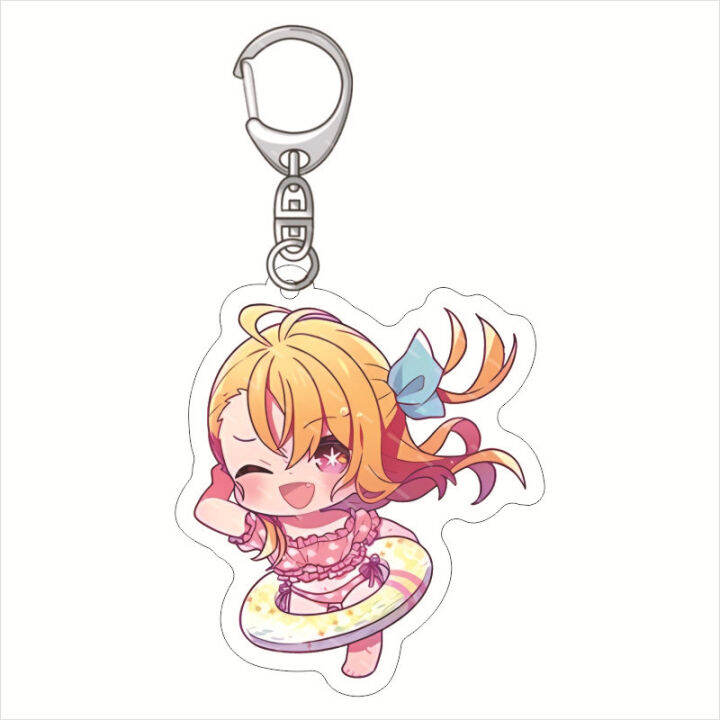 oshi-no-ko-keychain-anime-keyring-acrylic-cute-bag-pendant-swimsuits-hoshino-ruby-aquamarine-arima-kana-gift