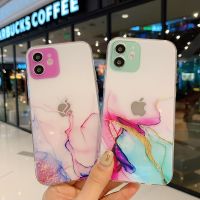 ○ Transparent Marbling Phone Case For IPhone X XS XR 11 12 13 Mini Pro Max SE 2020 6S 7 8 Plus Color Circle Protection Back Cover