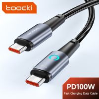 Toocki สาย USB LED Type C,อุปกรณ์ชาร์จเร็ว100W PD 66W/6A USB-C สายไฟสำหรับ Huawei ข้อมูล Type-C P50 Samsung POCO Xiaomi