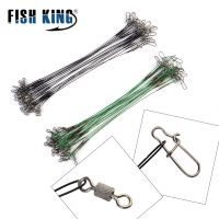 20pcs 16/20/25cm Anti-bite Steel Wire Leader Leashes For Fishing 50LB With Swivel Fishing Lure Accessories Pike Bass Accessories