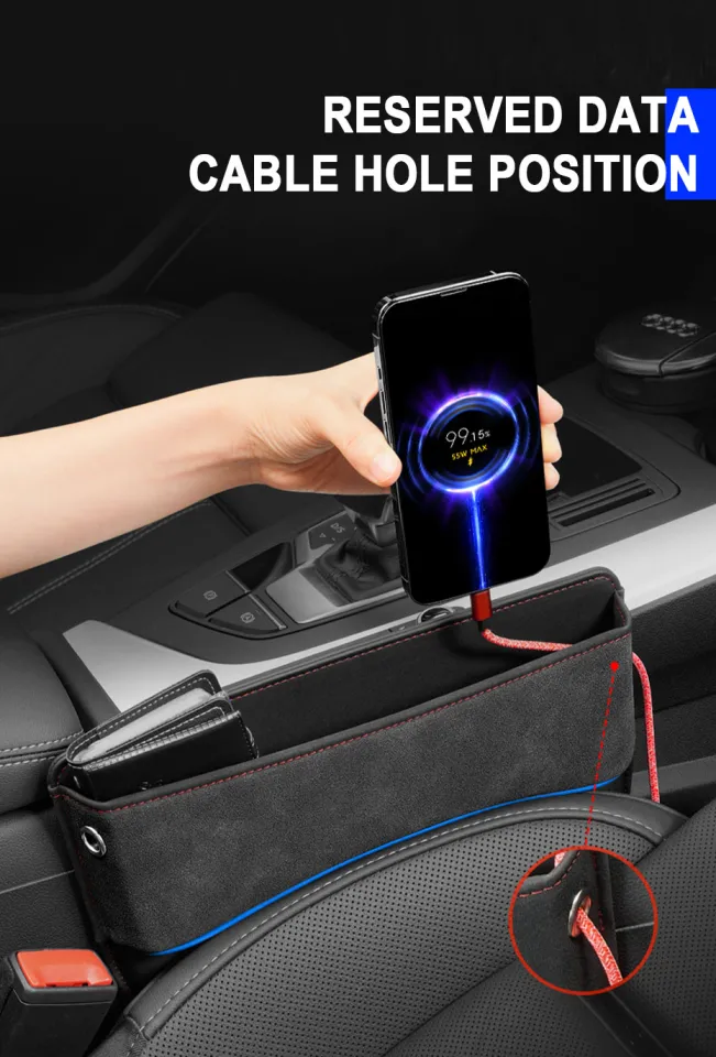 Car Storage Box Console Side Pocket Organizer Charger Wireless Charger  Cable