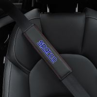 For SPARCO Logo Car Safety Seat Belt Cover Driver Shoulder Universal 1pc Cowhide Car Interior Seat Protector Auto Accessories Seat Covers