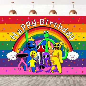 Balloons Friends Birthday Decorations Roblox Rainbow Friends Birthday  Background Rainbow Friends Party Decorations Rainbow Friends Photo Backdrop