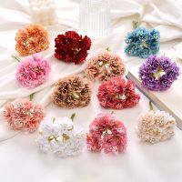 ❈ 6Pcs Mini Silk Rose Flower Heads Artificial Flowers Bouquet Wedding Home Living Room Decoration Wreath DIY Candy Box Accessories