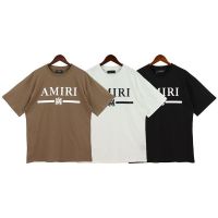 AMIRI 2023 early spring new product personalized print short-sleeved men and women couple high street loose casual all-match T-shirt ins