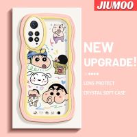 เคส JIUMOO สำหรับ Xiaomi Redmi Note 11 Pro 5G Note 11e Pro,เคสลายการ์ตูน Spoof Crayon Shin-Chan แฟชั่นขอบคลื่นครีมเคสโทรศัพท์แบบใสดีไซน์ใหม่เคสป้องกันโปร่งใสกันกระแทกเลนส์กล้องถ่ายรูป