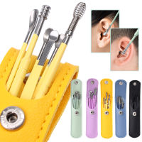 6Pcs Ear Pick ชุดทำความสะอาดเกลียวเครื่องมือช้อน Ear Wax Remover Cleaner Curette Kit