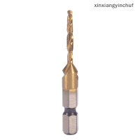 ⚙️[xinxiang] M3-M10 HEX Shank TITANIUM Plated hss สกรูมือเกลียว METRIC TAP Drill bits