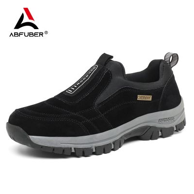 Outdoor Shoe Men Sneakers Autumn Slip On Casual Men Shoes Breathable Suede Leather Shoe Anti-skid Walking Shoe Hot Sale Footwear