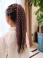 【hot】✾  30-4Pcs Colorful Hair Braids Rope Strands African Braider Ponytail Styling Accessories