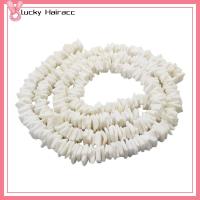 LUCKY HAIRACC 2 Strands About 380pcs สีขาวขาว ลูกปัดแบบไม่สม่ำเสมอ 8-12มม. หอยหอยทอด ลูกปัดสี่เหลี่ยม ลูกปัดรูปเปลือกหอย เปลือกธรรมชาติ ลูกปัดหอยหอย ทำเครื่องประดับ DIY