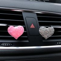 Bling Car Accessories For Girls Car Aroma Diffuser Mini Heart Shape Flavoring For Car Fresheners Auto Perfume Car Air Vent Clip