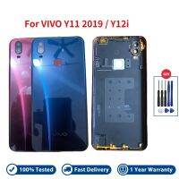 ชิ้นส่วนอะไหล่ใหม่สำหรับ VIVO Y11 2019 1906เคสด้านหลังตัวประตูหลังฝาหลังปิดโทรศัพท์ Y12i พร้อมกุญแจด้านข้างและอะไหล่ LHG3763เลนส์กล้องถ่ายรูป