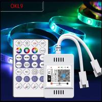 OKL9 144วัตต์ค่ะ ตัวควบคุม WIFI LED 2048พิกเซล DC5-24V ไฟหรี่ RGB ของใหม่ ด้วย28Key เสียงเพลงรีโมทคอนโทรล แอป/ รีโมทคอนโทรล สำหรับ WS281 SM16703 Strip Lights