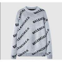 Uni New**B***Classic Double Knit LOGO Jacquard Long Sleeve Crew Neck Sweater