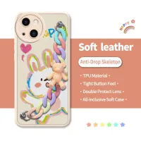 Anti-fall phone case Phone Case For iphone13 imitation leather Liquid silicone shell for girl Raised lens Cartoon cute