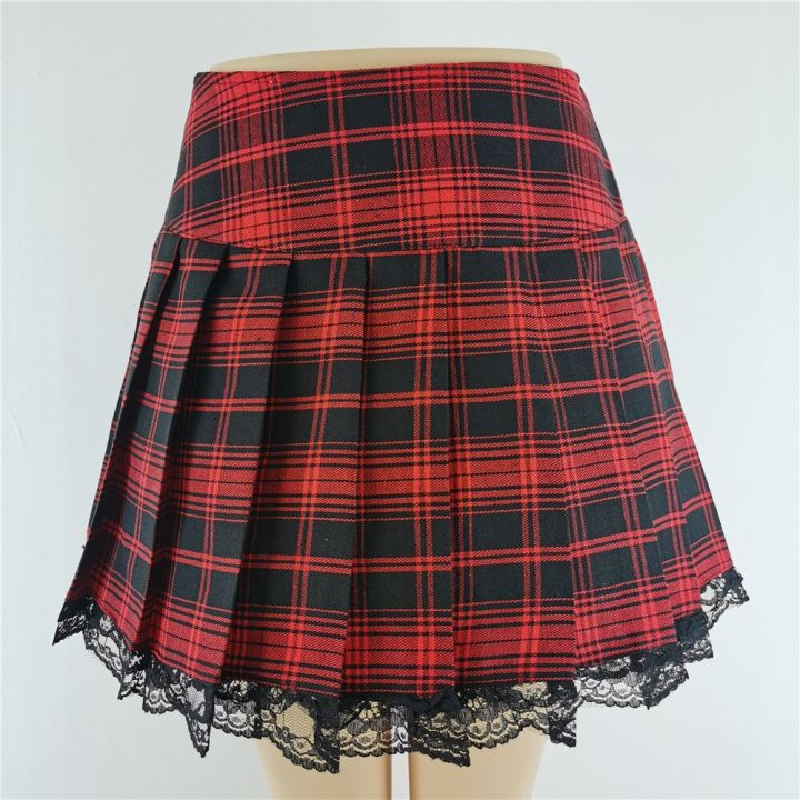 new-gothic-harajuku-rock-lace-cake-skirts-black-plaid-fashion-sweet-girl-punk-chain-high-waist-mini-kawaii-short-skirts-girls