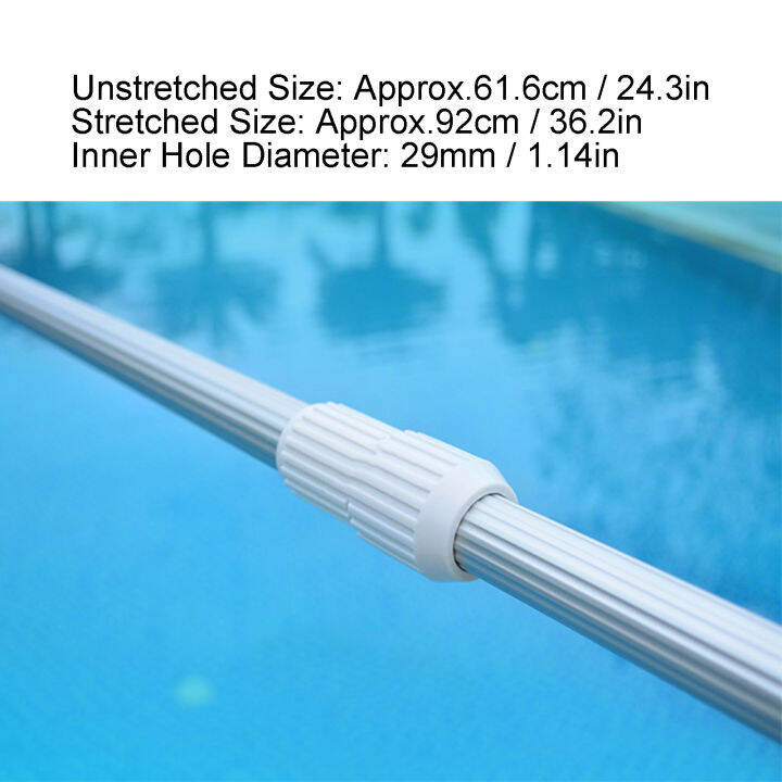 Telescopic Pool Pole, Expandable Aluminum Telescopic Pole 24.3In ...