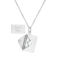 DN5 Love Letter Envelope Pendant Necklace Customized Stainless Steel Jewelry Confession Love You