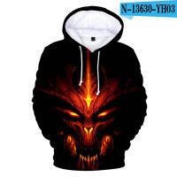 2023 NewNew เกม DIABLO Hoodie ผู้ชายผู้หญิงฤดูใบไม้ร่วงฤดูหนาว Hoodies เสื้อ Plus ขนาด Streetwrar แขนยาวเกม Diablo III Hoodies Coat