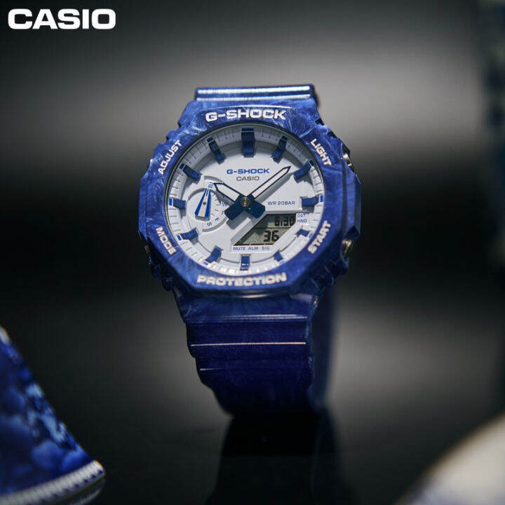 ต้นฉบับ-g-shock-ga2100-ผู้ชายกีฬานาฬิกาคู่แสดงเวลา-200-เมตรกันน้ำกันกระแทกเวลาโลก-led-แสงอัตโนมัติรับประกัน-4-ปี-ga-2100bwp-2a-100-ใหม่แท้