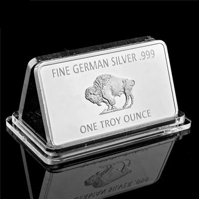 1PC New German Buffalo Commemorative Silver Bullion Silver Bar Square Commemorative Coin Crafts Collection Home Decoration