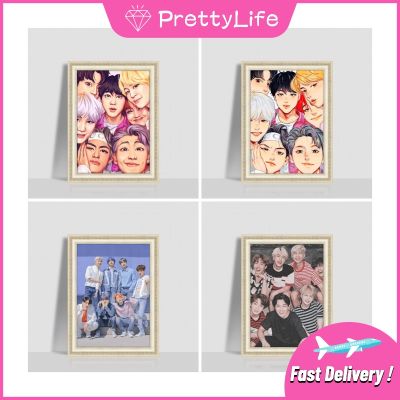 【 Pl】bts 5D DIY ภาพวาดเพชร Bangtan Boys Idol เหมาะสำหรับของขวัญ Wall Art สำหรับตกแต่งบ้าน30x4 0ซม./40x50cm