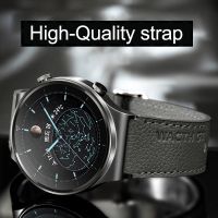 ❂ 22mm Genuine Leather Strap Watch Band For Huawei Watch GT2 pro 2e Original Wristband Quick Release Bracelet For Samsung Galaxy 3