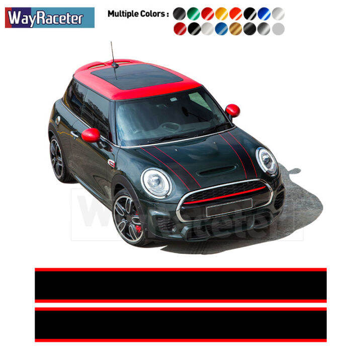 Car Hood Decal Engine Cover Rally Line Bonnet Stripe Sticker For MINI ...