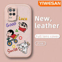 "YIWESAN เคสสำหรับ Realme V13 Q3i Narzo 30 5G,เคสการ์ตูนน่ารักสีเทียนลายหนุ่มน้อยดีไซน์ใหม่ใหม่ด้านข้างฝาครอบ Lensa Kontak กล้องบางป้องกันเคสกันกระแทก"