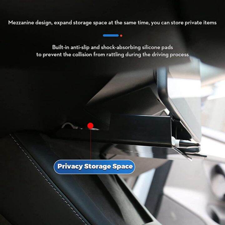 under-screen-storage-organizer-box-for-tesla-model-3-model-y-2021-2023-accessories-key-card-gadget-storage-large-space