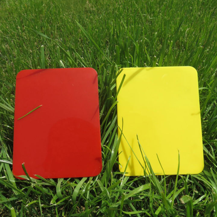 guliang630976-บัตรสีแดงเครื่องมือผู้ตัดสินฟุตบอลสีเหลืองสีแดงสำหรับการแข่งขันฟุตบอลการฝึกซ้อมผลิตอย่างชำนาญ2ใบ