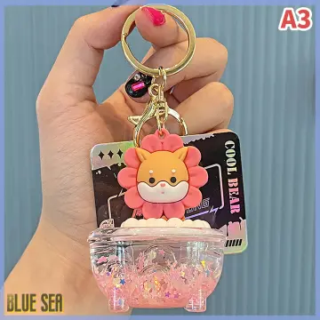 Quicksand Cat Pendant Liquid Dream Girl Heart Oil Keychain Cute Floating  Bottle Bag Creative Small Accessories