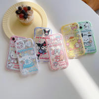 【ร้อน】เรืองแสงการ์ตูนชุด Sanrio Animal Anti-Drop TPU + ซิลิโคนกรณีโทรศัพท์สำหรับ iPhone XS, XR, 11,12,13, 14 ซีรี่ส์