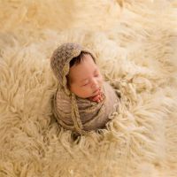 Baby stretch wrap blanket photography props comfortable knitted fabric newborn photo soft skin-friendly lace wrap swaddle Sets  Packs